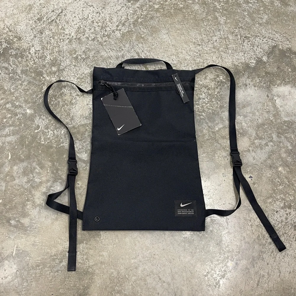 Nike Black 900 Denier Durable Drawstring Backpack Bag BA6146-010 NEW